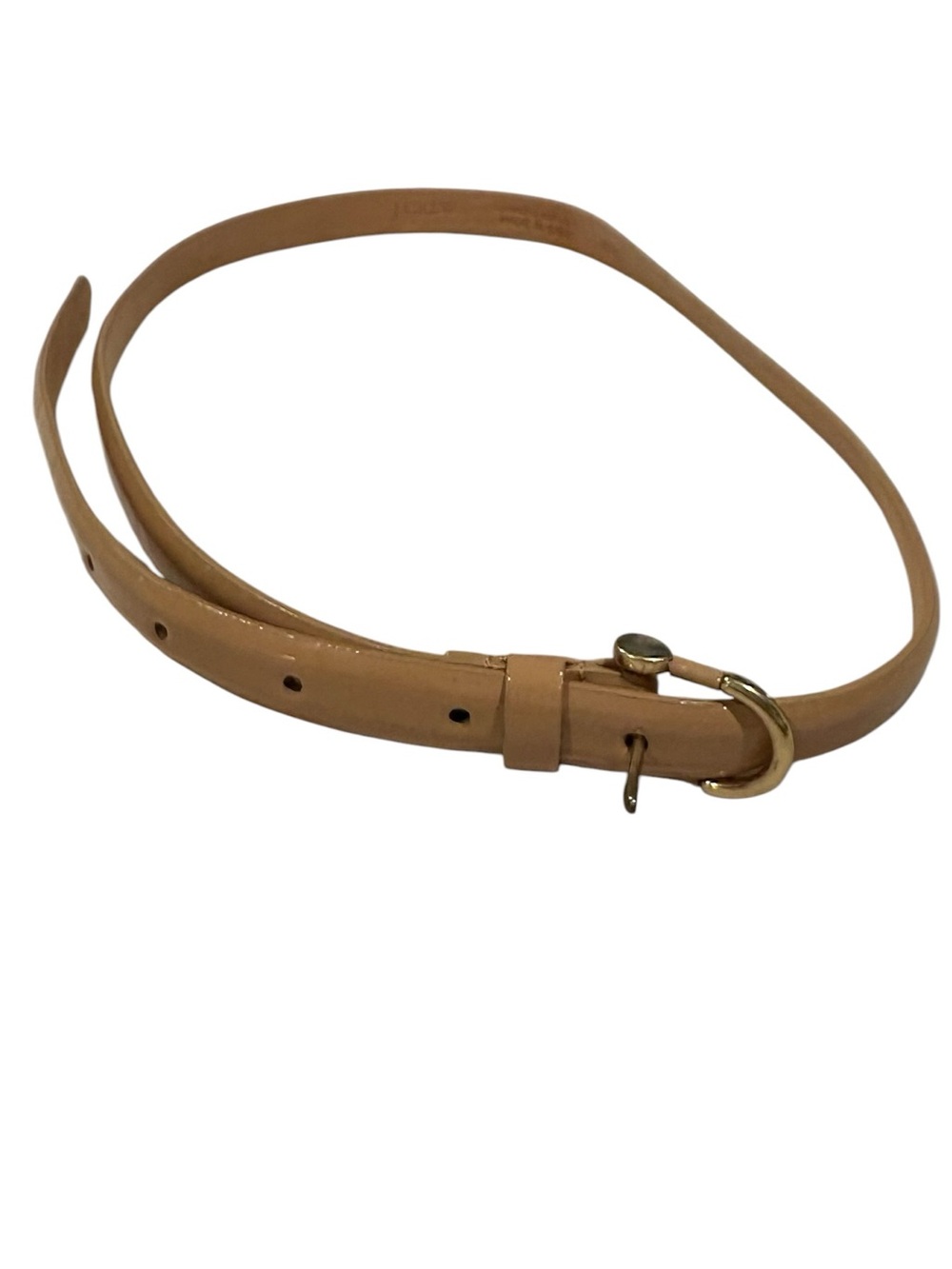 J. Crew - Skinny Belt, Patent Leather. Size Small. Nude / Tan - Picture 1 of 11